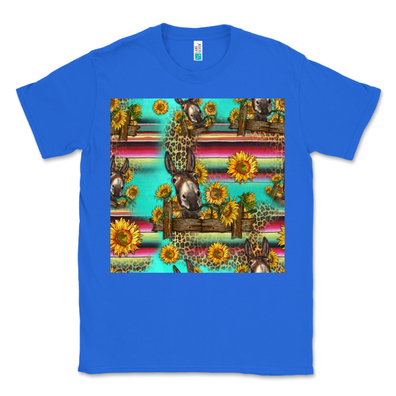 Sunflowers Donkey Seamless Pattern Classic Tee by HRA Design Shop | Teevron