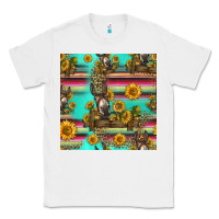 White sunflowers donkey seamless pattern Classic Tee - HRA Design Shop
