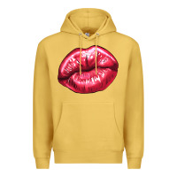 Antique Gold lips mark Premium Hoodie - NancyCooperArtShop