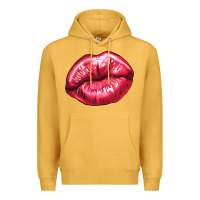 Mustard lips mark Premium Hoodie - NancyCooperArtShop