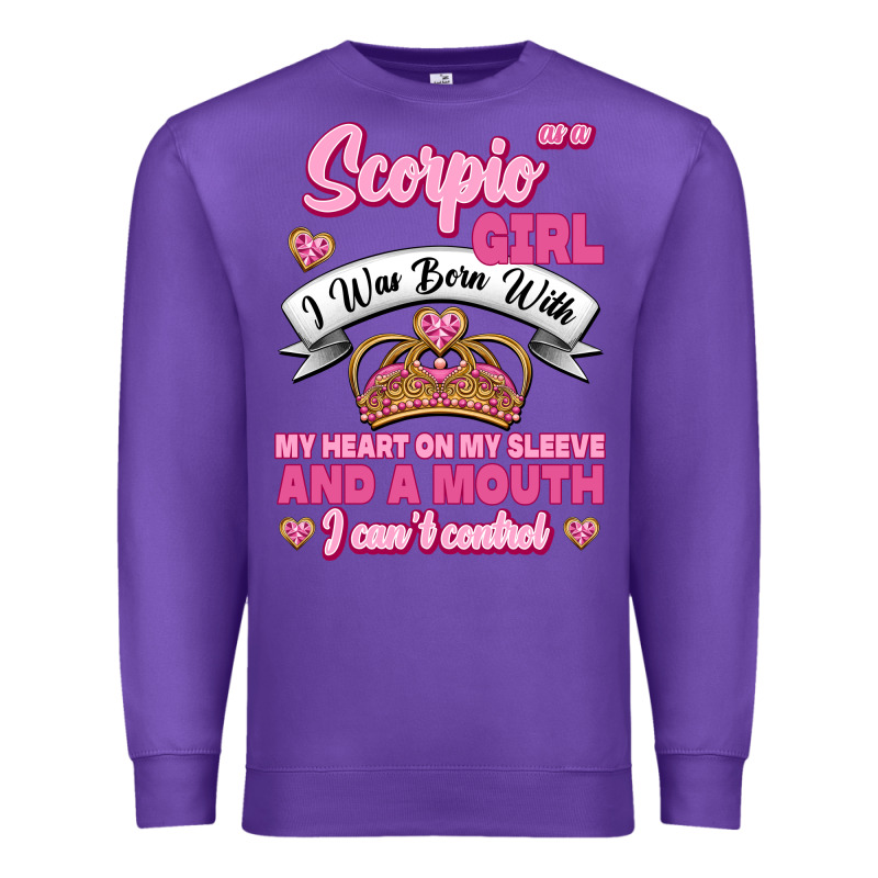 As A Scorpio Girl Zodiac Girls Premium Sweatshirt by Jasminsmagicworld | Teevron
