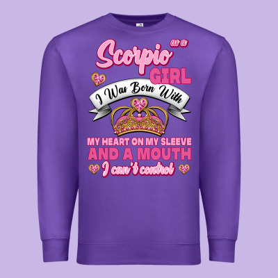 As A Scorpio Girl Zodiac Girls Premium Sweatshirt Designed By Jasminsmagicworld