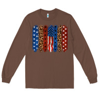 Chestnut Back to blue brushstroke 4th of july Long Sleeve Tee - CowGirlArtShop