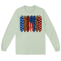 Matcha Back to blue brushstroke 4th of july Long Sleeve Tee - CowGirlArtShop