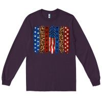 Plum Back to blue brushstroke 4th of july Long Sleeve Tee - CowGirlArtShop