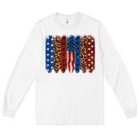 White Back to blue brushstroke 4th of july Long Sleeve Tee - CowGirlArtShop