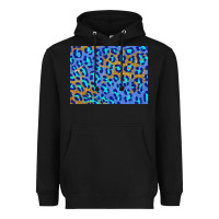Black leopard background turquoise and gold 3200x2400 Heavyweight Hoodie - AdoDesignShop