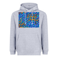 Heather Grey leopard background turquoise and gold 3200x2400 Heavyweight Hoodie - AdoDesignShop