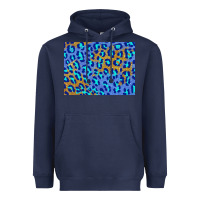 Navy leopard background turquoise and gold 3200x2400 Heavyweight Hoodie - AdoDesignShop