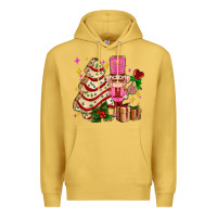 Antique Gold christmas tree cake and nutcracker with gifts ado Premium Hoodie - AdoDesignShop