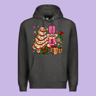 Christmas Tree Cake And Nutcracker With Gifts Ado Premium Hoodie Designed By Adodesignshop