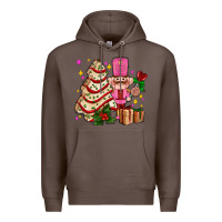 Coffee christmas tree cake and nutcracker with gifts ado Premium Hoodie - AdoDesignShop