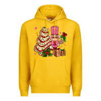 Lemon christmas tree cake and nutcracker with gifts ado Premium Hoodie - AdoDesignShop