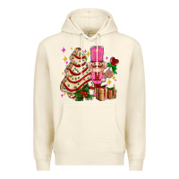 Sandshell christmas tree cake and nutcracker with gifts ado Premium Hoodie - AdoDesignShop