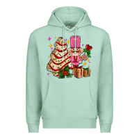 Seafoam christmas tree cake and nutcracker with gifts ado Premium Hoodie - AdoDesignShop