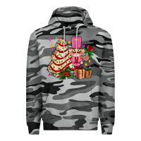 Slate Camo christmas tree cake and nutcracker with gifts ado Premium Hoodie - AdoDesignShop