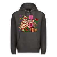 Smoke christmas tree cake and nutcracker with gifts ado Premium Hoodie - AdoDesignShop