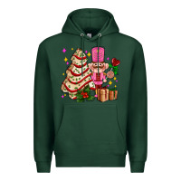 Sports Green christmas tree cake and nutcracker with gifts ado Premium Hoodie - AdoDesignShop