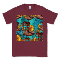 Burgundy western boots seamless pattern Classic Tee - HRA Design Shop
