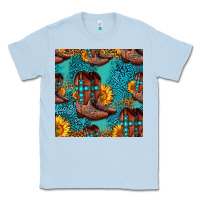 Dusty Blue western boots seamless pattern Classic Tee - HRA Design Shop
