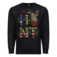 Black Deer Hunting Usa Flag Premium Sweatshirt - LillyAllenDesigns