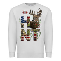 Dove Grey Deer Hunting Usa Flag Premium Sweatshirt - LillyAllenDesigns