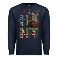 Navy Deer Hunting Usa Flag Premium Sweatshirt - LillyAllenDesigns