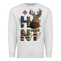 Oatmeal Heather Deer Hunting Usa Flag Premium Sweatshirt - LillyAllenDesigns