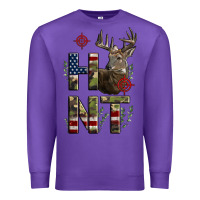 Purple Deer Hunting Usa Flag Premium Sweatshirt - LillyAllenDesigns