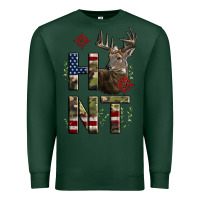 Sports Green Deer Hunting Usa Flag Premium Sweatshirt - LillyAllenDesigns