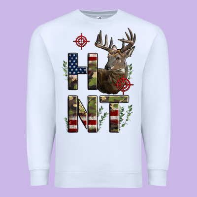 Deer Hunting Usa Flag Premium Sweatshirt Designed By Lillyallendesigns