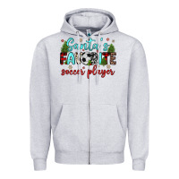 Heather Grey santa s favorite soccer player Zipper Hoodie - JahusDesignShop