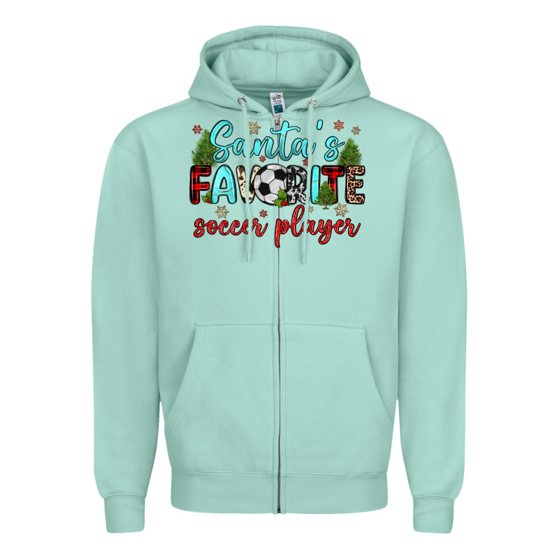 Santa S Favorite Soccer Player Zipper Hoodie by JahusDesignShop | Teevron