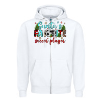 White santa s favorite soccer player Zipper Hoodie - JahusDesignShop