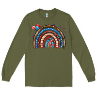 Army Green American rainbow Long Sleeve Tee - Neo Western
