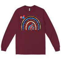 Burgundy American rainbow Long Sleeve Tee - Neo Western
