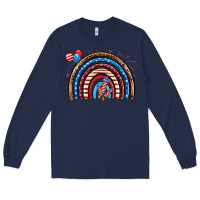 Navy American rainbow Long Sleeve Tee - Neo Western