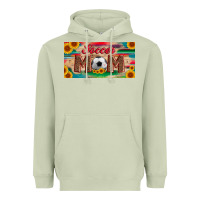 Matcha soccer mom with ball and sunflower and serape licanse plate Heavyweight Hoodie - Artiststas