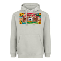Moon Dust soccer mom with ball and sunflower and serape licanse plate Heavyweight Hoodie - Artiststas