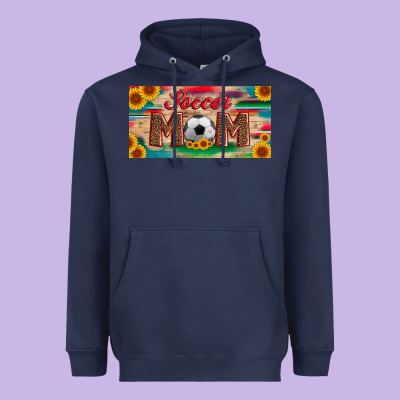 Soccer Mom With Ball And Sunflower And Serape Licanse Plate Heavyweight Hoodie Designed By Artiststas