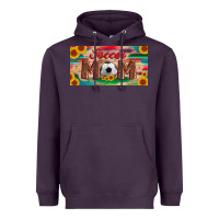 Plum soccer mom with ball and sunflower and serape licanse plate Heavyweight Hoodie - Artiststas
