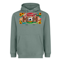 Sage soccer mom with ball and sunflower and serape licanse plate Heavyweight Hoodie - Artiststas