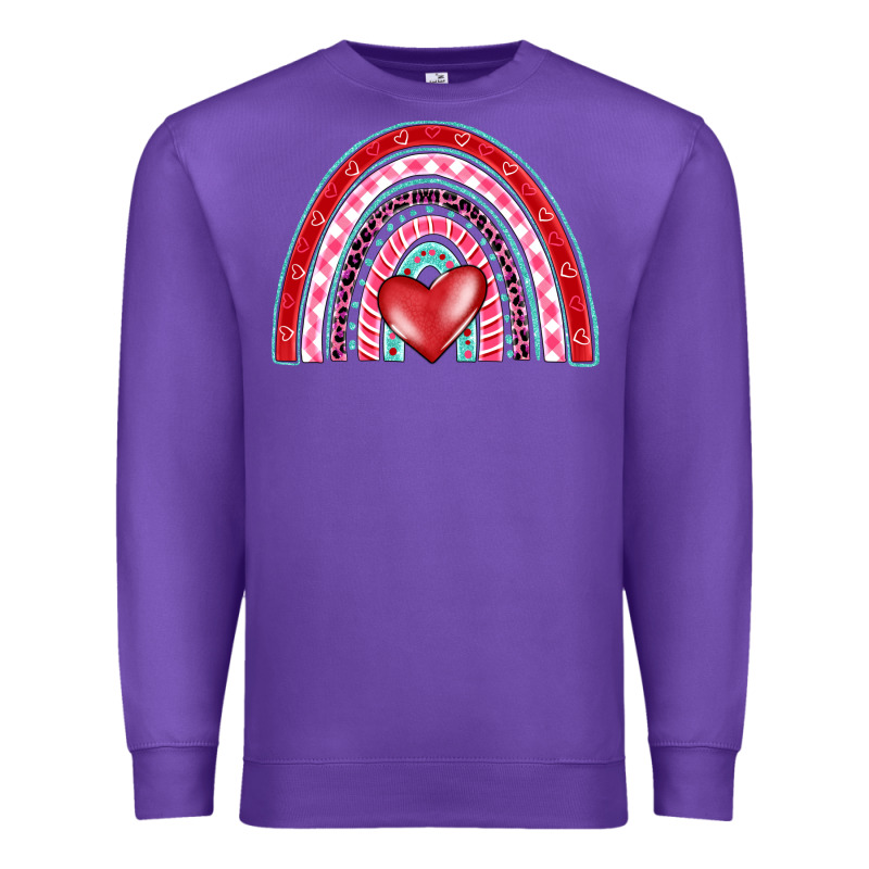 Valentine's Day Rainbow Premium Sweatshirt by BarkalooDesign | Teevron