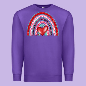 Valentine's Day Rainbow Premium Sweatshirt Designed By Barkaloodesign
