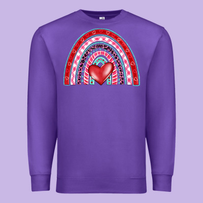 Valentine's Day Rainbow Premium Sweatshirt Designed By Barkaloodesign