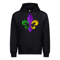 Black mardi gras fleur de lis Urban Hoodie - LillyAllenDesigns