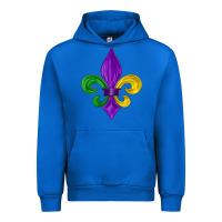 Cobalt mardi gras fleur de lis Urban Hoodie - LillyAllenDesigns
