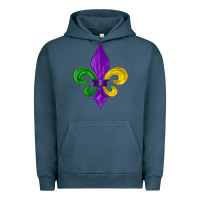 Pigment Midnight Navy mardi gras fleur de lis Urban Hoodie - LillyAllenDesigns