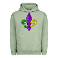 Pigment Oil Green mardi gras fleur de lis Urban Hoodie - LillyAllenDesigns