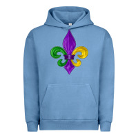 Pigment Pebble Blue mardi gras fleur de lis Urban Hoodie - LillyAllenDesigns